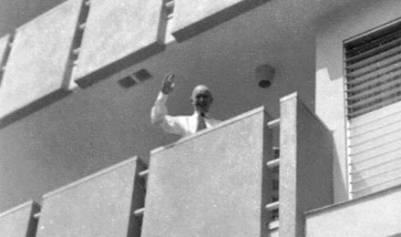 Stan Waves from his Balcony